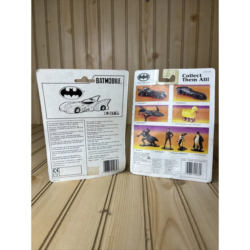 VTG 1989 Ertl Batman Batmobile 1:43 Die-Cast Metal 1991 Penguins Duck Vehicle‎